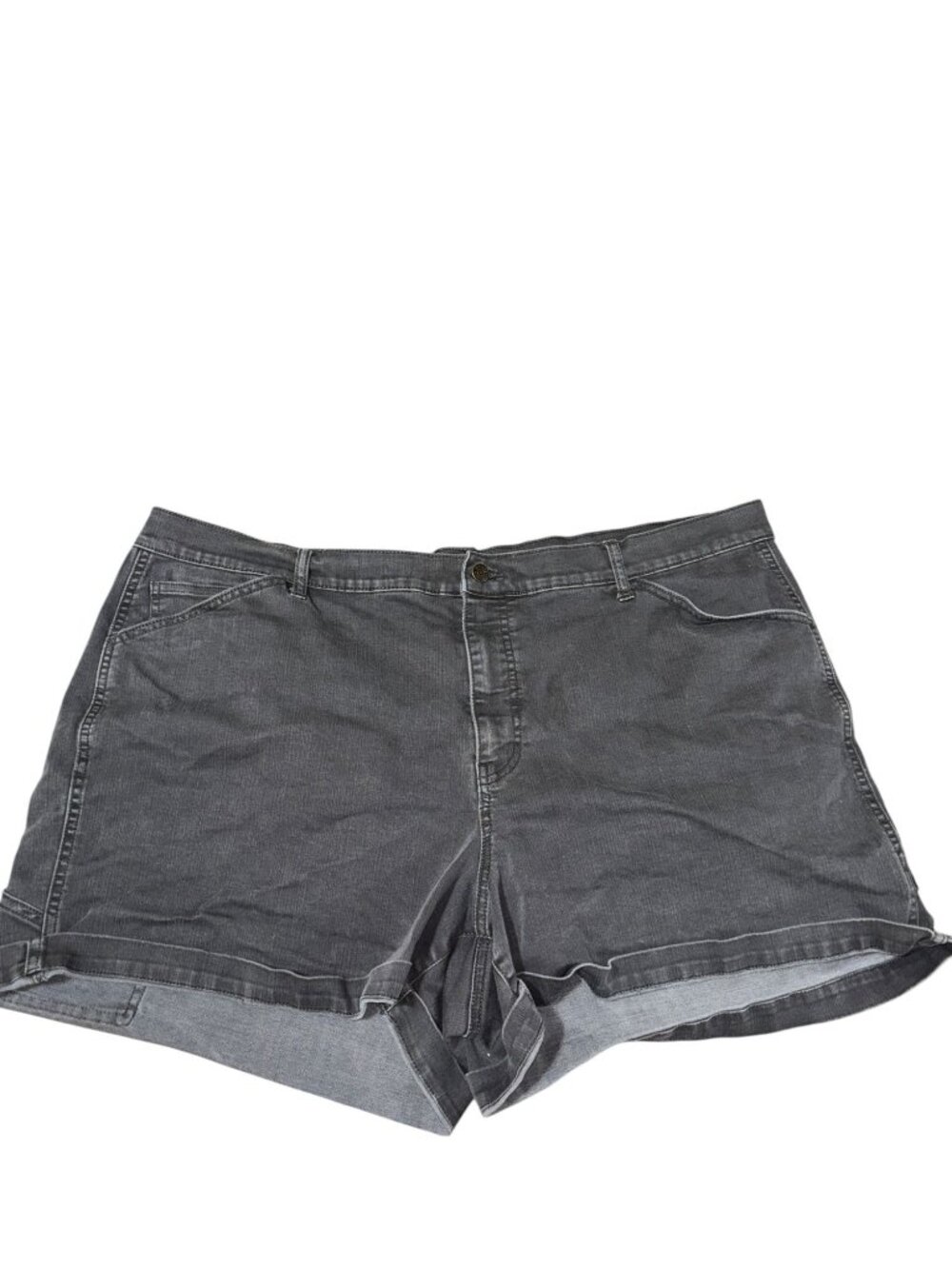Wonderly High Rise 24W Denim Shorts Gray Wash